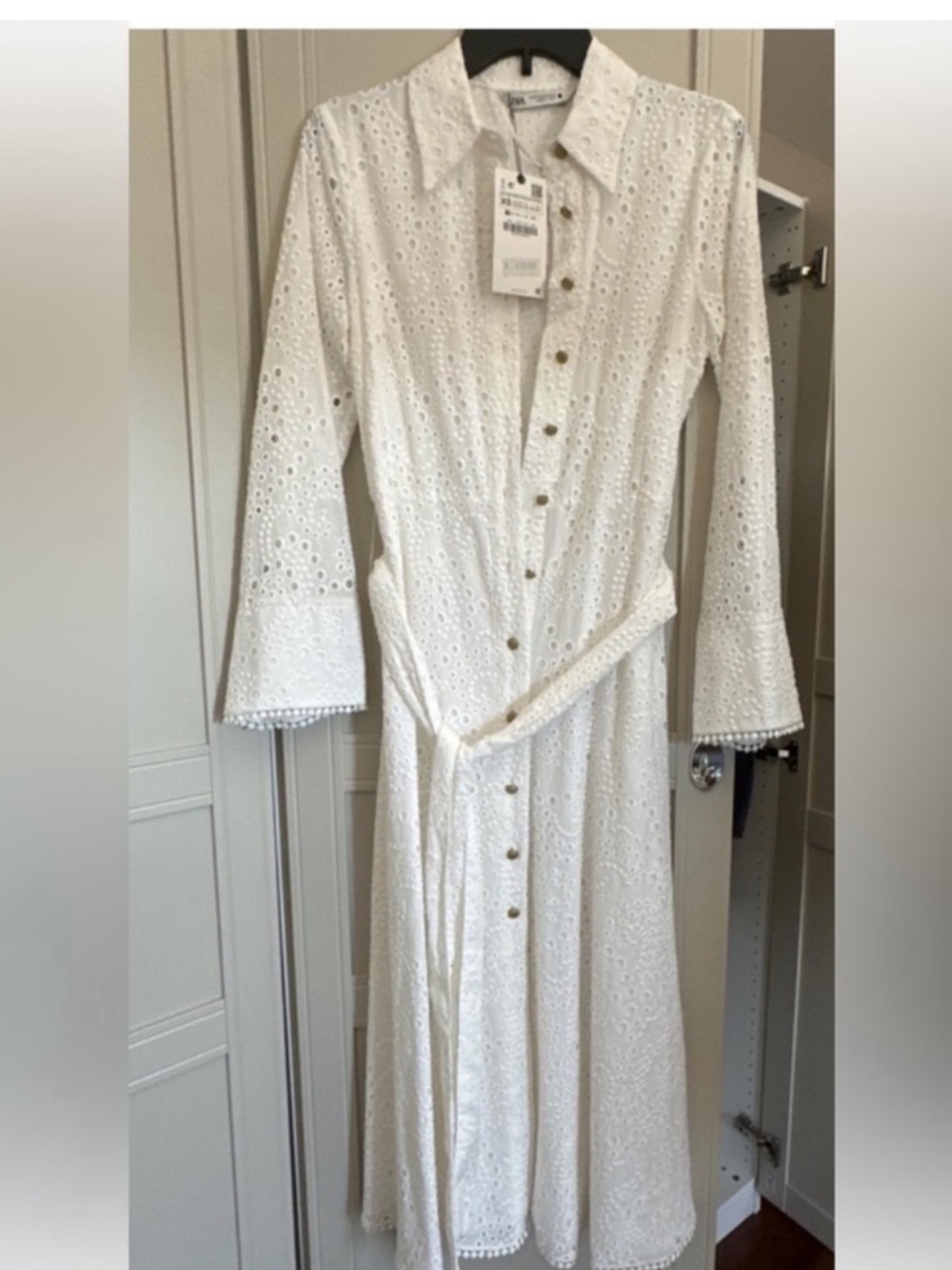 ZARA: EMBROIDERED SHIRT DRESS; SIZE XS; NWT; CLOSET CLEAR OUT - Picture 2 of 6